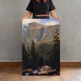 Mountainous Landscape by Albert Bierstadt canvas print, held for scale
