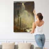 Nevada Falls by Albert Bierstadt canvas print, displayed on a wall