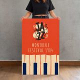 Montreux Jazz Festival 1984 Piano Keys canvas print, held for scale