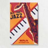 All That Jazz Saxophone and Piano canvas print, front view