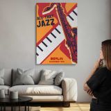 All That Jazz Saxophone and Piano canvas print, room display