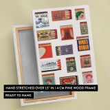 Vintage Art Poster Collage canvas print, front and back view