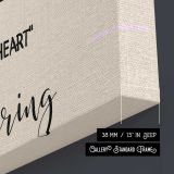 Red Heart above Dancing Figures canvas print, canvas edge detail