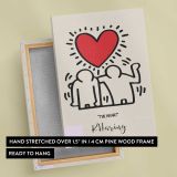 Red Heart above Dancing Figures canvas print, front and back view