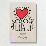 Red Heart above Dancing Figures canvas print, front view