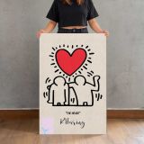 Red Heart above Dancing Figures canvas print, held for scale