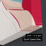 All That Jazz Singer in Red and Black canvas print, canvas edge detail