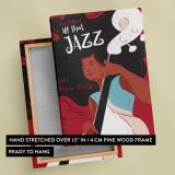 All That Jazz Singer in Red and Black canvas print, front and back view