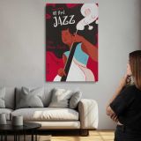 All That Jazz Singer in Red and Black canvas print, room display