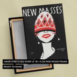 New Masses Red Hat Portrait canvas print, front and back view