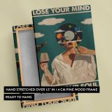 Lose Your Mind Find Your Soul Surreal Portrait canvas print, front and back view