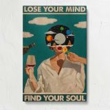 Lose Your Mind Find Your Soul Surreal Portrait canvas print, front view