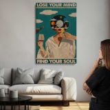 Lose Your Mind Find Your Soul Surreal Portrait canvas print, room display