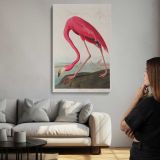 Pink Flamingo Vintage Bird Illustration canvas print, room display