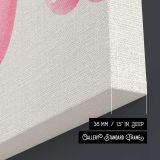 Pink Balloon Dog canvas print, canvas edge detail