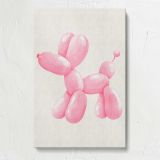 Pink Balloon Dog canvas print, front view