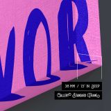 More Amor Por Favor Pink Typography canvas print, canvas edge detail