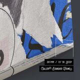 Courage Mixed Media Woman Portrait canvas print, canvas edge detail