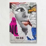 Courage Mixed Media Woman Portrait canvas print, front view