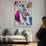Courage Mixed Media Woman Portrait canvas print, room display
