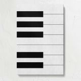 Minimal Black and White Piano Keys canvas print, front view