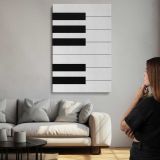 Minimal Black and White Piano Keys canvas print, room display