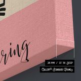 Dancing Flower Figure on Pink canvas print, canvas edge detail