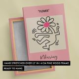 Dancing Flower Figure on Pink canvas print, front and back view