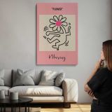 Dancing Flower Figure on Pink canvas print, room display