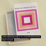 Pink and Orange Concentric Squares canvas print, front and back view