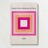 Pink and Orange Concentric Squares canvas print, front view