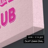 Cowgirl Club Pink Disco Ball canvas print, canvas edge detail