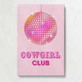 Cowgirl Club Pink Disco Ball canvas print, front view
