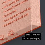 Ways to Say I Love You Typography canvas print, canvas edge detail