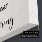 Dancing Red Heart canvas print, canvas edge detail