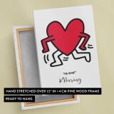 Dancing Red Heart canvas print, front and back view