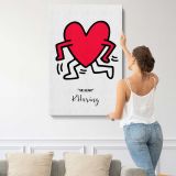 Dancing Red Heart canvas print, displayed on a wall