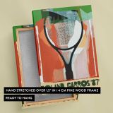 Roland Garros 1987 Tennis Racket canvas print, front and back view