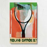 Roland Garros 1987 Tennis Racket canvas print, front view