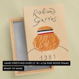 Roland Garros 1981 Hat Illustration canvas print, front and back view