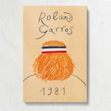 Roland Garros 1981 Hat Illustration canvas print, front view