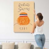 Roland Garros 1981 Hat Illustration canvas print, displayed on a wall