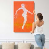 Roland Garros 1990 Tennis Player canvas print, displayed on a wall