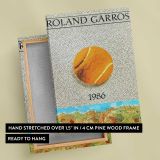 Roland Garros 1986 Tennis Ball canvas print, front and back view