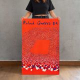 Roland Garros 1984 Tennis Court canvas print, held for scale