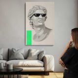Classical Bust with Pixel Sunglasses canvas print, room display