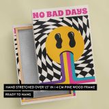 No Bad Days Rainbow Smile canvas print, front and back view