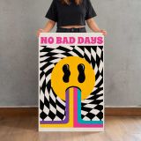 No Bad Days Rainbow Smile canvas print, held for scale