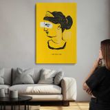 Yellow Classical Woman Profile Collage canvas print, room display