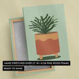 Leafy Plant in a Terracotta Pot canvas print, front and back view